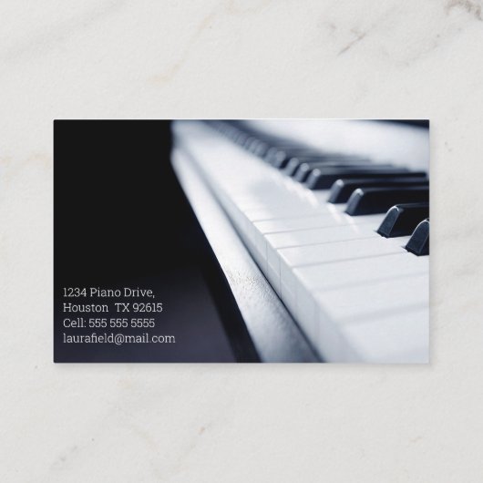 Piano-leraar Visitekaartje (Achterkant)