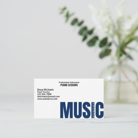 Piano-leraar Visitekaartje (Staand voorkant)