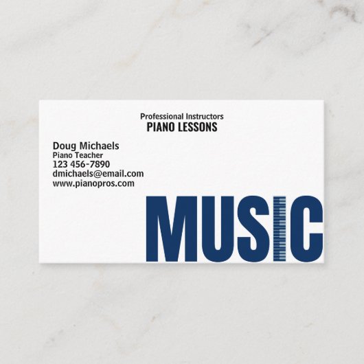 Piano-leraar Visitekaartje (Voorkant)