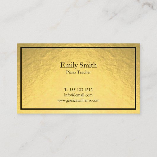 Piano-leraar Visitekaartje (Achterkant)