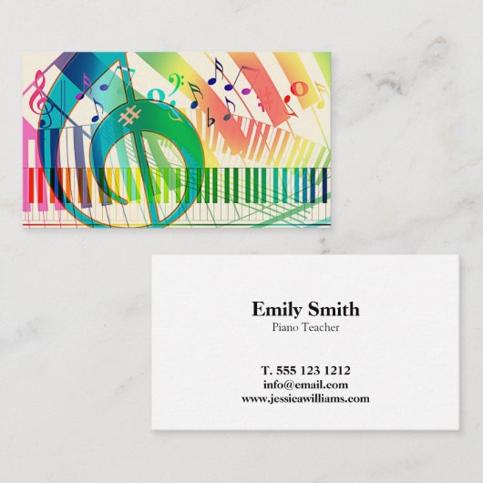 Piano-leraar Visitekaartje (Voorkant / Achterkant)