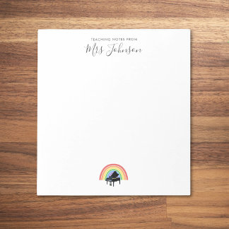 Piano Leraar Waardering Regenboog Muziek Notitieblok