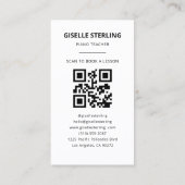 Piano Leraren QR Code Foto Visitekaartje (Achterkant)