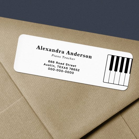 Piano Leraren Retouradres Label