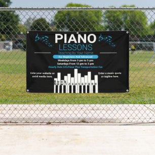 Piano Lessen Muziekleraar Tuin op Maat Spandoek