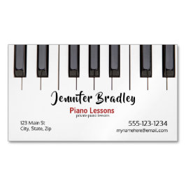 Piano Lesson Business Magnetisch Visitekaartje