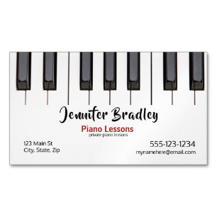 Piano Lesson Business Magnetisch Visitekaartje