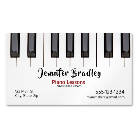 Piano Lesson Business Magnetisch Visitekaartje (Voorkant)