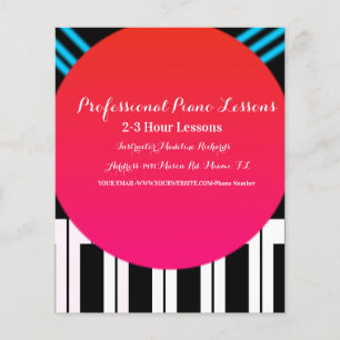Piano Lesson Musical Keyboard Instructor Tutor Flyer