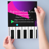 Piano Lesson Neon Keyboard Instructor Tutor Flyer (Hand)