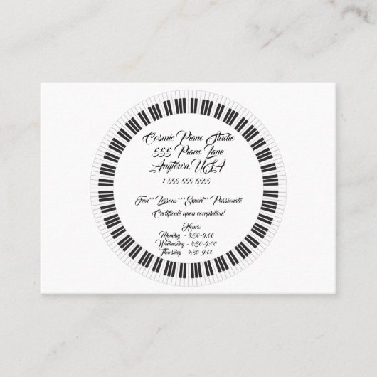 Piano Lesson Studio-Visitekaartje Visitekaartje (Voorkant)