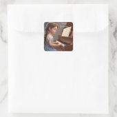 Piano Lesson Vierkante Sticker (Tas)