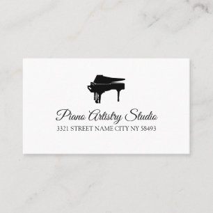 Piano Lessons Instructor Music Studio Business Ca Visitekaartje