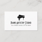 Piano Lessons Instructor Music Studio Business Ca Visitekaartje (Voorkant)