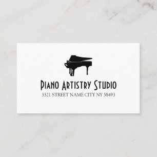 Piano Lessons Instructor Music Studio Business Ca Visitekaartje