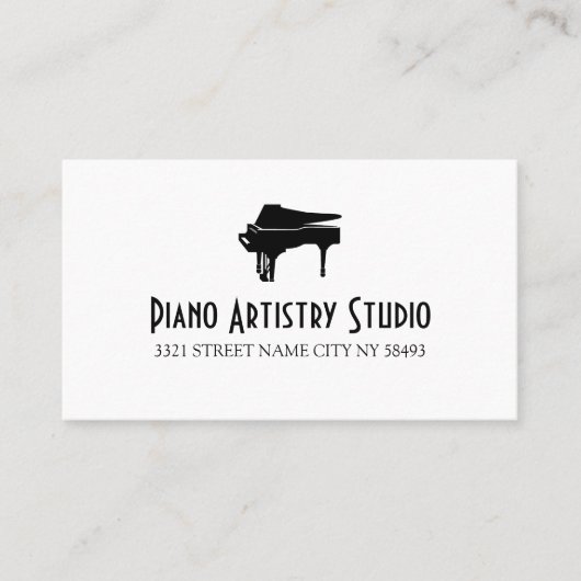 Piano Lessons Instructor Music Studio Business Ca Visitekaartje (Voorkant)