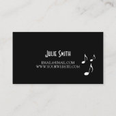 Piano Lessons Instructor Music Studio Business Ca Visitekaartje (Achterkant)