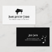 Piano Lessons Instructor Music Studio Business Ca Visitekaartje (Voorkant / Achterkant)