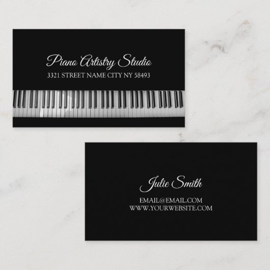 Piano Lessons Instructor Music Studio Visitekaartje (Voorkant / Achterkant)