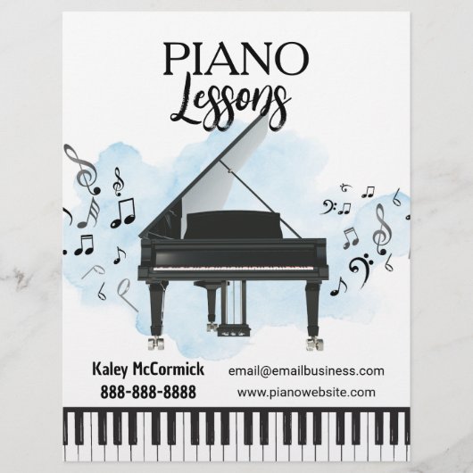 Piano Lessons Music Flyer (Voorkant)
