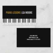 Piano Lessons Music Instructor Visitekaartje (Voorkant / Achterkant)