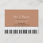Piano Lessons Music Teacher boho brown Visitekaartje (Voorkant)
