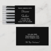Piano Lessons Music Teacher Visitekaartje (Voorkant / Achterkant)