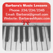 Piano Lessons Promotionele Stickers (Voorkant)