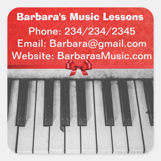 Piano Lessons Promotionele Stickers (Voorkant)