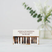 Piano Lessons Visitekaartje Waterverf toetsenbord (Staand voorkant)