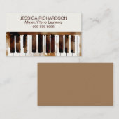 Piano Lessons Visitekaartje Waterverf toetsenbord (Voorkant / Achterkant)