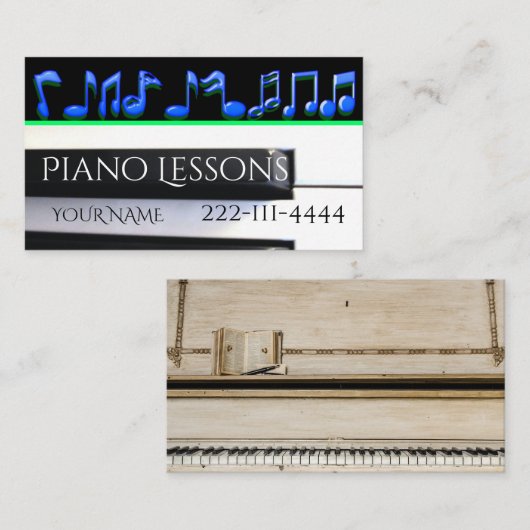 Piano Lessons Visitekaartjes (Voorkant / Achterkant)