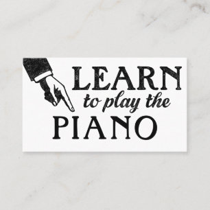 Piano Lessons Visitekaartjes - Koel Vintage