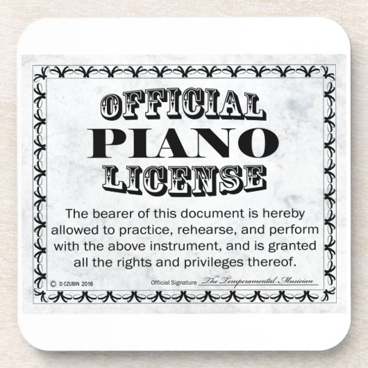 Piano-licentie Bier Onderzetter (Voorkant)