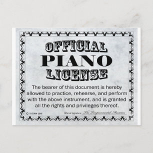Piano-licentie Briefkaart