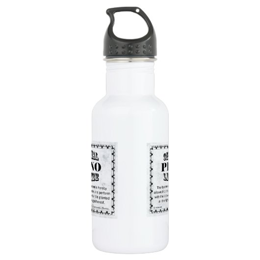 Piano-licentie Waterfles (Achterkant)