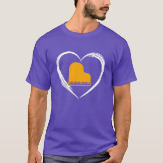 piano liefde retro t-shirt