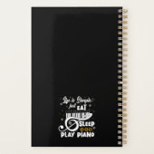 Piano Lovers Eat Sleep Piano Music Planner (Achterkant)