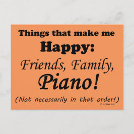 Piano maakt me gelukkig briefkaart