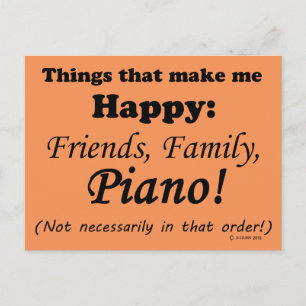 Piano maakt me gelukkig briefkaart