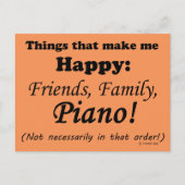 Piano maakt me gelukkig briefkaart (Voorkant)
