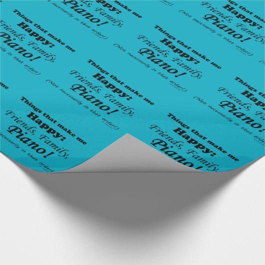 Piano maakt me gelukkig cadeaupapier (Hoek)