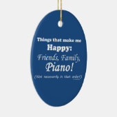 Piano maakt me gelukkig keramisch ornament (Rechts)