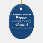 Piano maakt me gelukkig keramisch ornament (Voorkant)