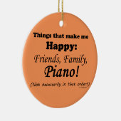 Piano maakt me gelukkig keramisch ornament (Rechts)