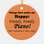 Piano maakt me gelukkig keramisch ornament (Voorkant)