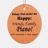 Piano maakt me gelukkig keramisch ornament (Links)