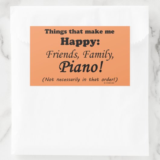 Piano maakt me gelukkig rechthoekige sticker (Tas)