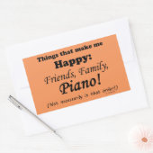 Piano maakt me gelukkig rechthoekige sticker (Envelop)