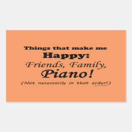 Piano maakt me gelukkig rechthoekige sticker